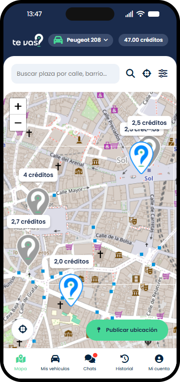 Ubicaciones disponibles
